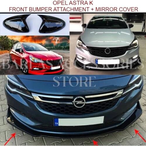 For Opel Astra K Accessorie For Opel Astra K Front Bumper Attachment + Opel Astra K Mirror Cover Piano Black