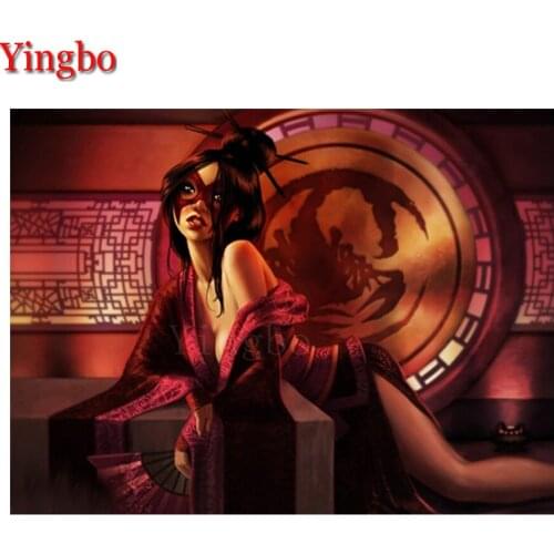 DIY Diamond Paiting Japanese Geisha Woman Diamond Mosaic sale Rhinestone Embroidery beads cross stitch kits 5d home decor