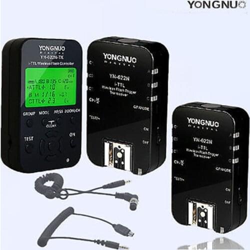 Yongnuo YN-622N-TX Wireless TTL Flash Controller Trigger 1 Transceivers & 2PC YN-622N receivers for Nikon D750 D800 D5100 N1 N3