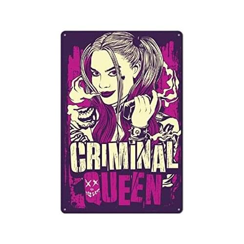 Criminal Queen Decor 12x8 Inch Wall Decor Metal Tin Signs Kitchen Garage Bar