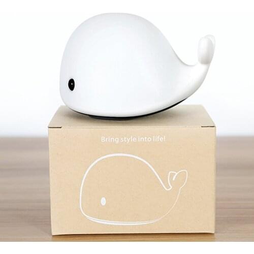 USB Rechargeable Childrens Night Light Animal Night Light Silicone Soft Cartoon Ribbot Dog Panda Whale Dolphin Gift for Kids