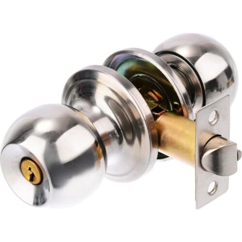 Stainless Steel Door Locks Round Ball Door Knob Set Bathroom Handle Lock With Key Door Hardware Tool Locks