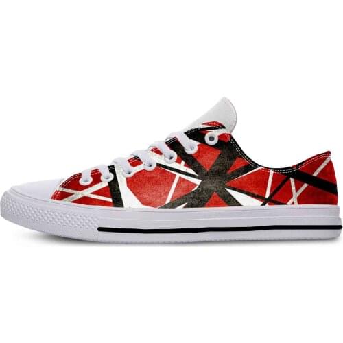 EVH 5150 STRIPES Rock Guitar Music Fashion Funny Lightweight Low Top 3D Print Casual Cloth Shoes Men Women Breathable Sneakers