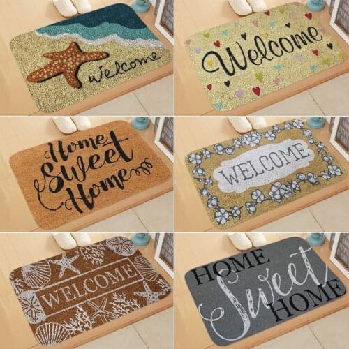 Flannel Entrance Doormats Soft Floor Mats Anti-Slip Door Mat Bathroom Absorbent Carpet for Bedroom Printed Home Rugs 40x60cm