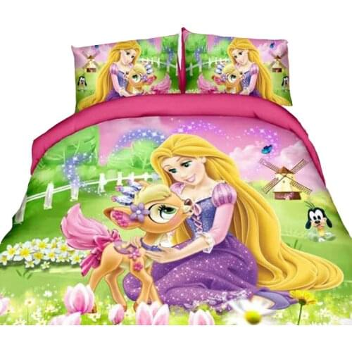 Disney Tangled Rapunzel princess bedding set for kids bedroom decor single twin size bedspreads duvet covers sheets girls 2-4pcs