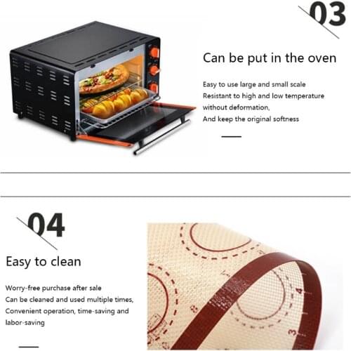 Baking Dough Rolling Mat Non-Slip Silicone Pastry Tool with Measurement Lockable Strap Kneading Sheet Baking Wholesale&Dropship