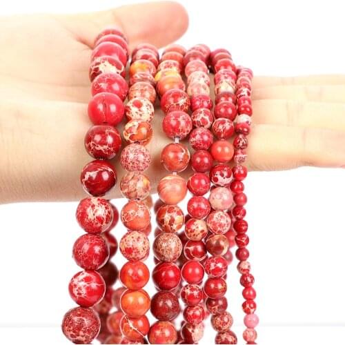 Red American Turquoises Howlite Natural Stone Beads Spacer Loose Bead For Jewelry Making Bracelets DIY Accessories 4/6/8/10/12mm