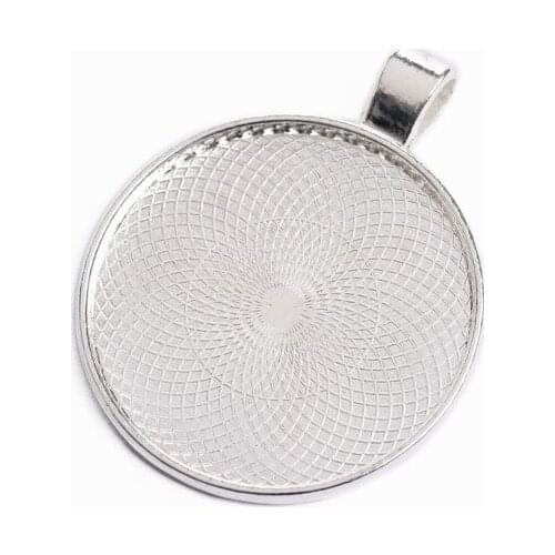 10pcs/lot 30mm Round Cabochons Bases Jewelry Settings Pendant Bezel Trays Fit 30mm Glass Cabochon Cameo DIY Necklace Making