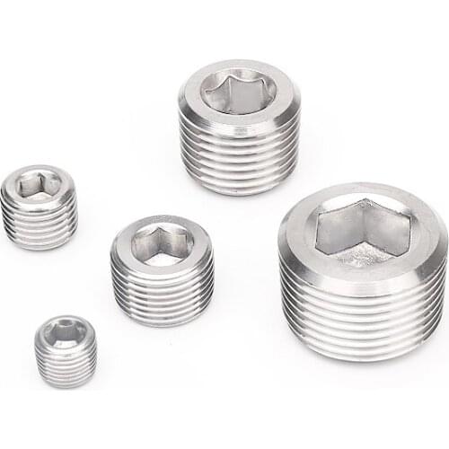 M8-M24 304 Stainless Steel Hex Head End Plug Pipe Fitting Coupler Connector