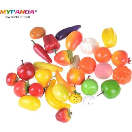 10 Pcs Foam Mini Simulation Artificial Fruits And Vegetables Kitchen Toys For Kids Pretend Play Toy