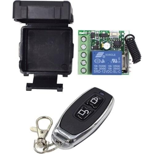 433Mhz Remote Control Switch for Light,Door, Garage Remote DC12V 1CH Relay Receiver and Controller
