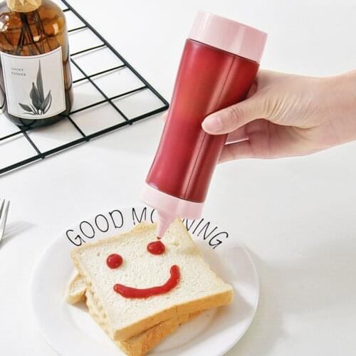 19.5x6cm Sauce Vinegar Oil Ketchup Gravy Cruet Kitchen Accessories Gravy Boat Plastic Condiment Dispenser Squeeze Bottle