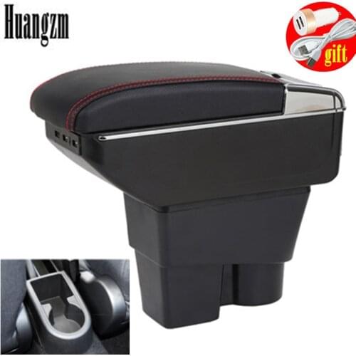 Armrest For Volkswagen VW Jetta MK6 6 Santana Dual Layer Rotatable Central Store Content box Ashtray Car interior accessories