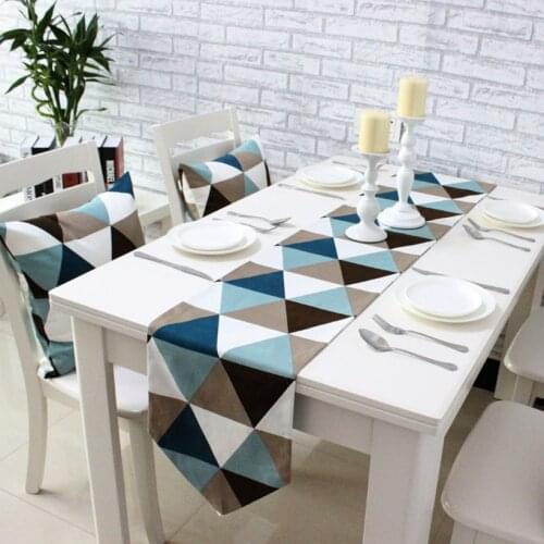 Simple modern geometric dining table runner placemats upscale fabric coffee table flag bed runner