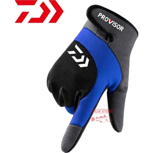 Daiwa Fishing Gloves Breathable Touchscreen Outdoor Camping Hiking Fishing Gloves Full Finger Anti-Slip Wear-resisting Gloves