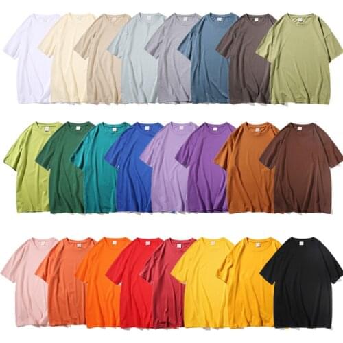 TOWLiME Summer Women Loose Simple Bottoming T-shirts 24 Colors Mens Basic Tops Female Cotton Short sleeve Casual Solid Tee