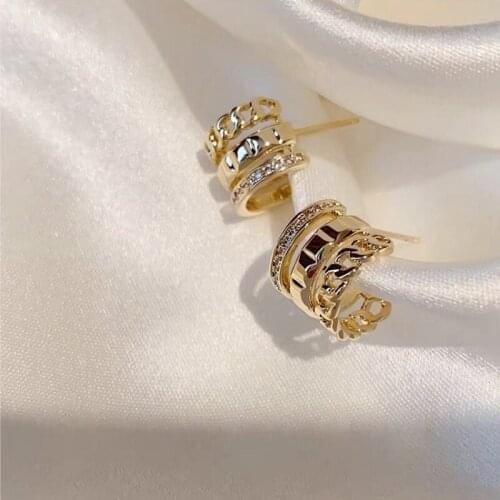 2021 Trend Retro Circles Hoop Earrings For Women Teens Girls Vintage Classic Fashion Jewelry Multi-layer Earrings Hoops