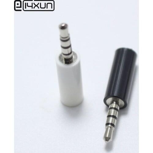 10pcs 2.5mm stereo headset plug jack 4 pole 2.5 audio plug Jack Adaptor connector for smart phone white black
