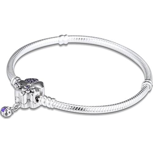 100% 925 Sterling Silver Jewelry Wildflower Meadow Clasp Bracelets For Women Wholesales Free Shipping