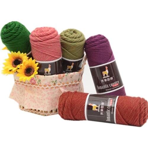 100g Thick Yarn Solid Color Alpaca Wool Yarn Knitting Work Wool Crochet Yarn DIY Handmade Apparel Sewing Knitting Scarf Supplies