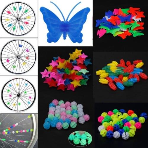 36pcs Cycling Plastic Wheel Spoke Colorful Star Decoration MTB Bicycle Bike MOTO habla Beads parle de perles
