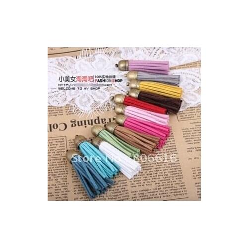 55MM 50Pcs Random Mixed Color Vintage Suede Tassels Purl Macrame Jewelry Accessory