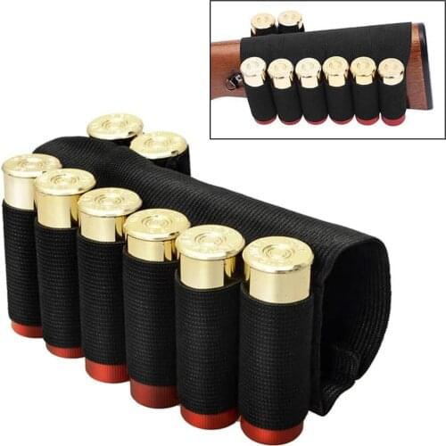 8 Round Shotgun Shell Holder Tactical 12/20 Gauge Ammo Holder Military Bullet Cartridge Bandolier Buttstock Hunting Accessories