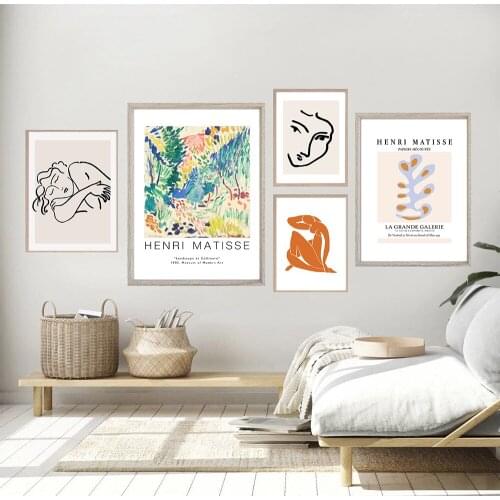 Nordic Matisse Abstract Body Face Poster And Prints Colorful Plants Canvas Painting Wall Art Pictures For Living Room Home Decor