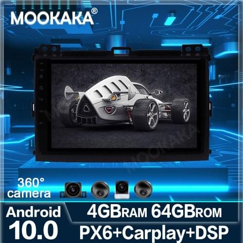 2 Din Stereo Receiver Car Radio Head Unit Audio For Toyota Prado 2004-2009 Android10.0 Car Navigator Multimedia Player Free Map