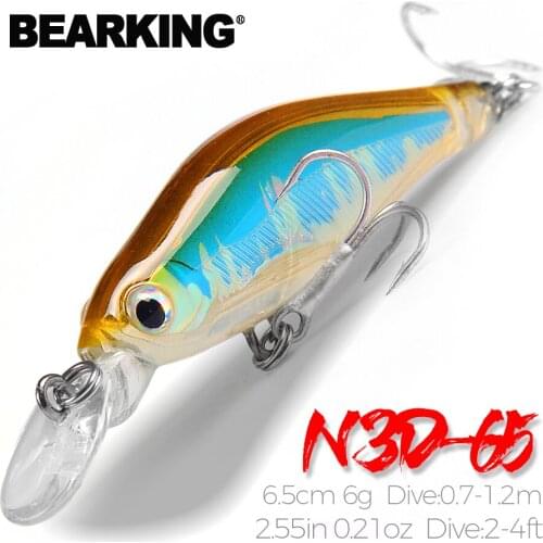 BearKing 6.5cm 6g Retail Fishing tackle Hot A+ fishing lures shad,5color for choose quality professional minnow pvc box
