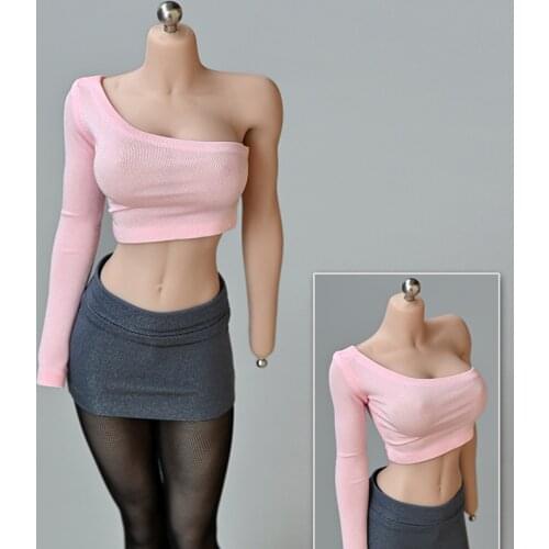 Estartek Customized 1/6 Inclined Shoulder T-shirt for 12inch Female Action Figure DIY