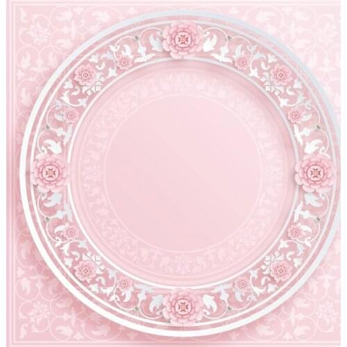 Blush Pink Embroidery Plate Pattern Photo Background For Cake Food Dessert Pets Doll Newborn Baby Shower Backdrops Photography