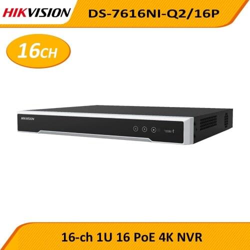Hikvision NVR DS-7608NI-Q2/8P DS-7616NI-Q2/16P 8/16CH POE NVR 8MP 4K H.265+ 2 SATA for POE IPC Security Network Video Recorder