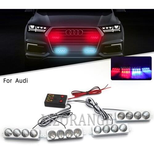 Chrome LED Fso Police Light Flashers Stroboscopes Ambulance 12V Strobe Warning Light Car Truck Light Flashing Firemen Lights