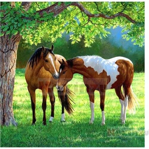 Kexinzu 5D DIY Full Square Drill Diamond Painting"Animal Horse"3D Embroidery Rhinestone Cross Stitch 5D Home Decor Gift K614