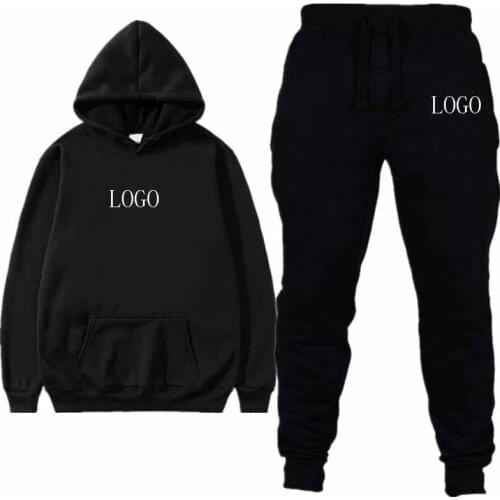 Autumn Winter Men Casual Set Tracksuit Men Hooded New Mens Sportswear Hoodies+Pants Sets Solid Hip Hop Street Loose Tracksuits
