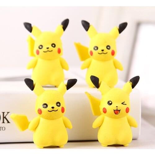 4pcs/Set Kawaii Cartoon Eraser Childrens Gift 3D Cute Eraser Stationery for School Supplies