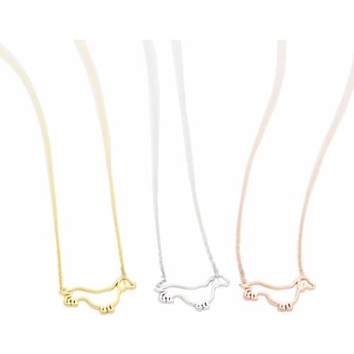 Trendy dachshunds pendant necklaces Dog frame pendant necklaces Lovely animal series necklaces attractive for girls