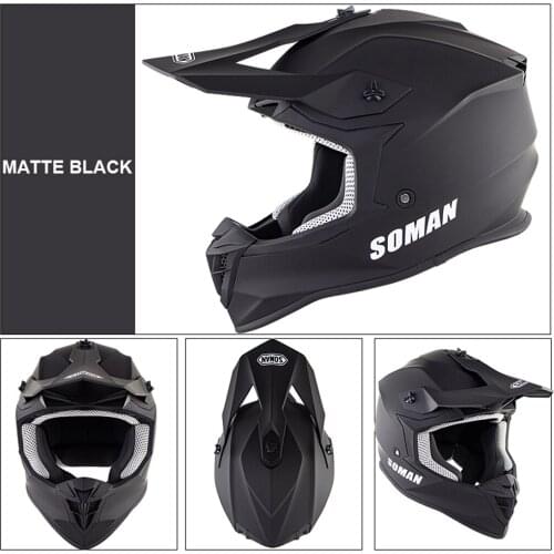 SM633 Motocross Motorcycle Helmets Cross Country Dirt Bike Helmet Black