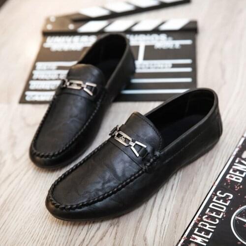 2019 mens shoes casual plus size leather luxury designer social driving brand adult fashion dress moccasins men loafers CZ-45