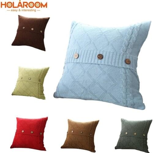 Nordic Pillowcase 45x45cm Cotton Knitted Home Decor Cushion Cover Pillow Case Sofa Car Decorative Beige Coffee Cushion Cover