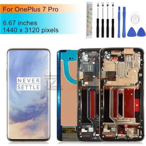 OLED for OnePlus 7 Pro LCD Display Touch Screen Digitizer assembly with frame 7 pro screen replacement repair parts 6.67"