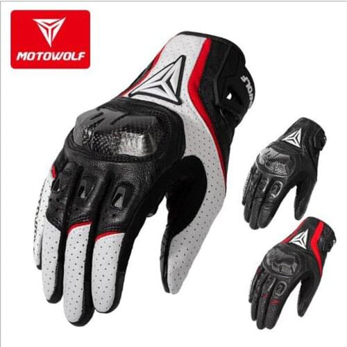 Offroad Motorcycle riding gloves knight protection motorbike racing glove made of Leather carbon fiber shell 3 color size M L XL