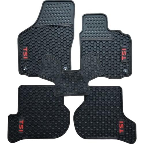 Custom Rubber Car Floor Mats for Volkswagen Golf Scirocco R 6 RHD Right Hand Drive with TSI ABT R Logo Waterproof Durable Carpet