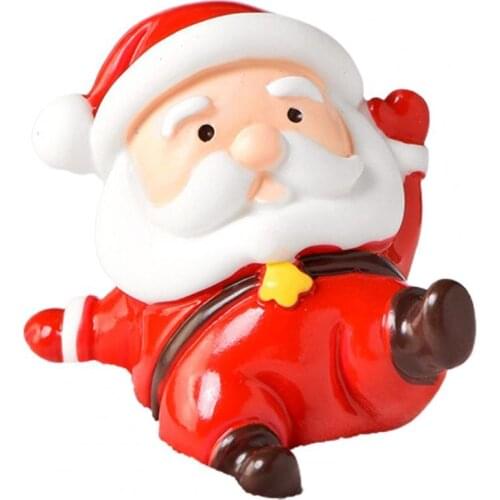 Christmas Figurine Cartoon Design Christmas Miniature Decor Exquisite Resin Christmas Micro Landscapes Mini Snowman Santa Claus