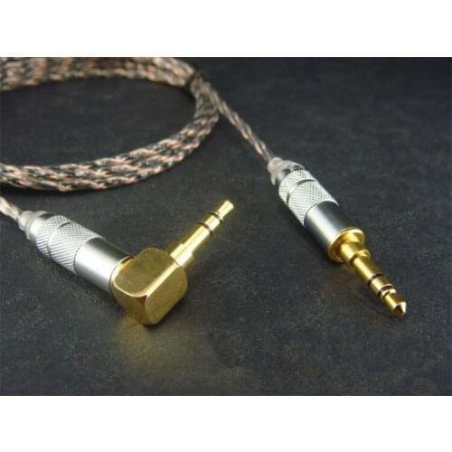 3.5mm plug single-crystal copper recording line Four strands of black transparent color mixed earphone upgrade cable