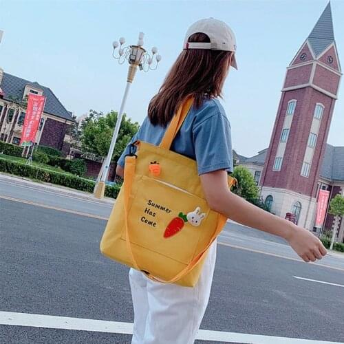 Fashion canvas shoulder bag for women Fruit Printed messenger bags large capacity junior high school student book Crossbody Bags