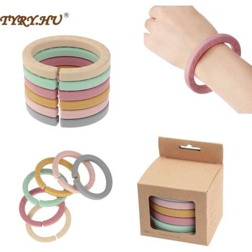 TYRY.HU 6pc Baby Silicone Stacking Rings DIY Colorful Soft Food Grade Silicone Teether Blocks Baby Ring Stacker toy Toy BPA Free