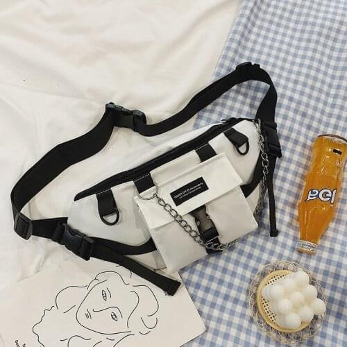 Street Trend Waist Bag Unisex Hip Hop Chest Pouch High-Capacity Chain Phone Pouch Outdoors Crossbody Bags Men Hip Belt Pack