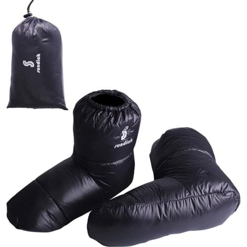 Outdoor Winter Goose Down Foot Cover Socks Shoes Unisex Waterproof Windproof Camping Feet Cover Foot Shoes Keep Warm Shoes